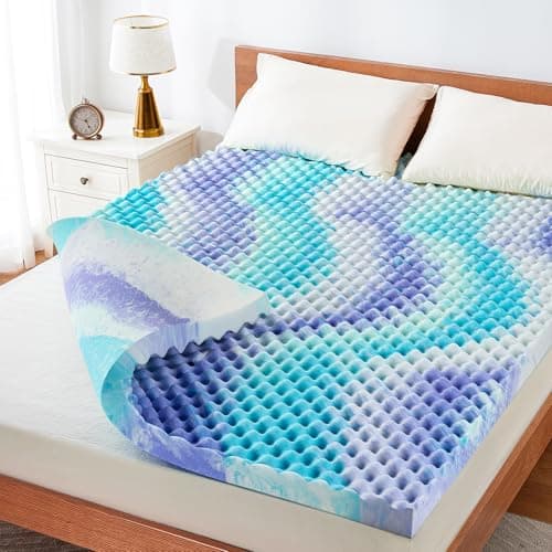 Marsail 2-Inch Egg Crate Memory Foam Mattress Topper with Cooling Gel for Twin XL Sleeper Sofa, RV, and Camper - CertiPUR-US Certified