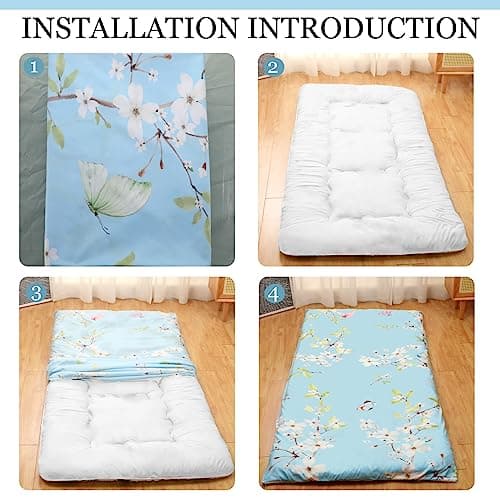 Japanese Washable Preboun Futon Mattress Cover with Zipper (Twin Size)