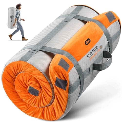 GAIALOLOP 3 Inch Thick Memory Foam Camping Mattress Pad GlampingPortable Futon Mat
