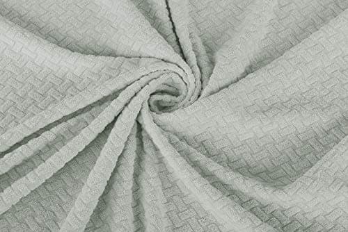 Stretch Futon Cover - Armless Sofa Slipcover - Non Slip Spandex - Soft Elastic Bands - Light Gray and White