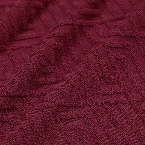 ZNSAYOTX Wine Red Stretch Futon Cover for Full Size Armless Sofa Bed (67"-82")