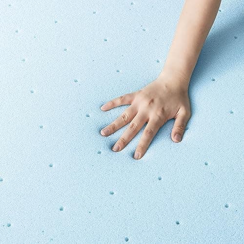 Best Price 2-inch Ventilated Gel Memory Foam Topper - Twin, Blue
