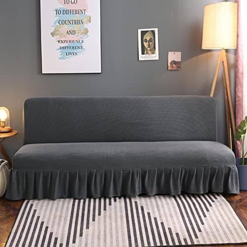 Stretch Armless Futon Sofa Bed Cover - Machine Washable - Medium (150-170cm)
