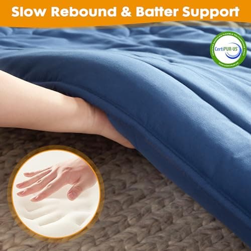 Japanese Foldable Futon Mattress, 4" Memory Foam, Twin, Portable Camp Mat