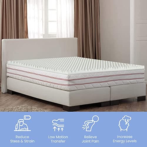 2-inch Greaton Egg Shell Foam Mattress Topper for Ultimate Comfort and Support (King, White)