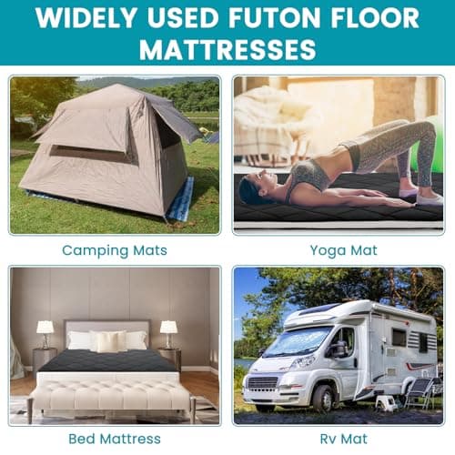 Black Full Size SUNYRISY Japanese Foldable Futon Mattress