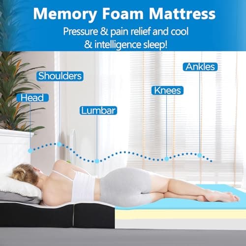 6 inch Memory Foam Folding Mattress for College Dorm or Camping