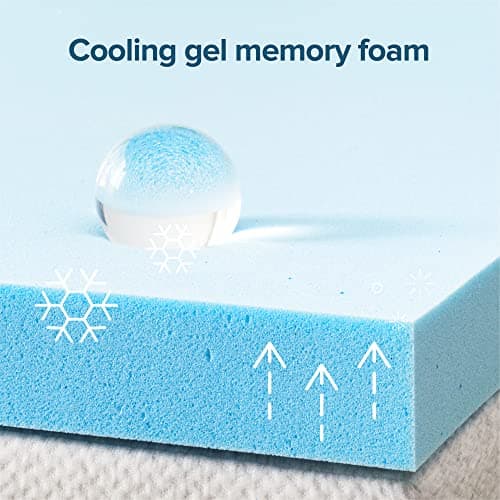 Zinus Cooling Gel Mattress Topper, Queen, BlueCertiPUR-US Certified