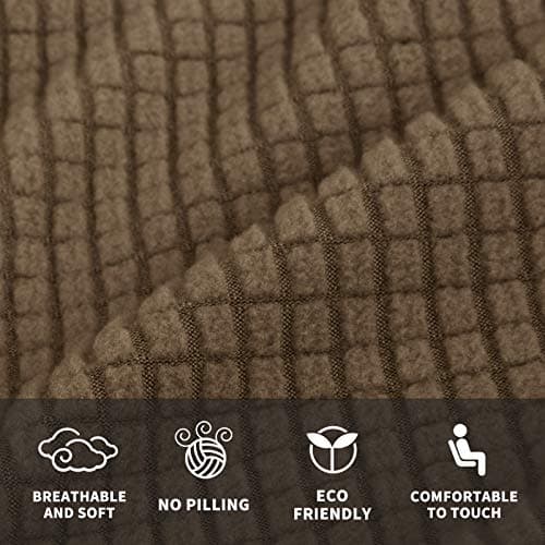 Stretch Futon Cover - Armless Sofa Slipcover - Non Slip Spandex - Soft Elastic Bands - Light Gray and White