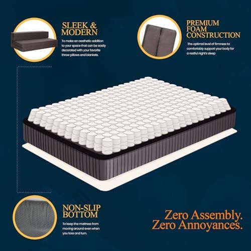 Homease Premium Tri-Fold Sofa Bed Mattress with Washable Cover