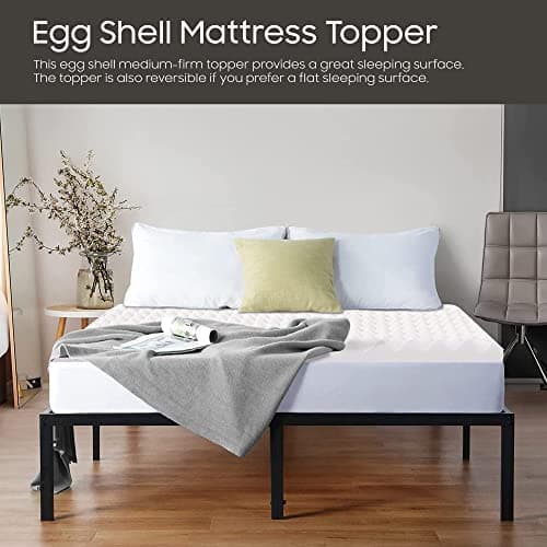 Treaton 1-inch Soft Foam Toppers, Convoluted Egg Shell Design | Back Support, Pain Relief, Improved Posture, Twin, White