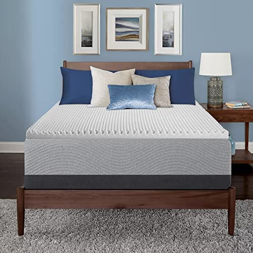 Zayton 2-Inch Egg Shell Foam Mattress Topper for Back Pain Relief, King Size, White