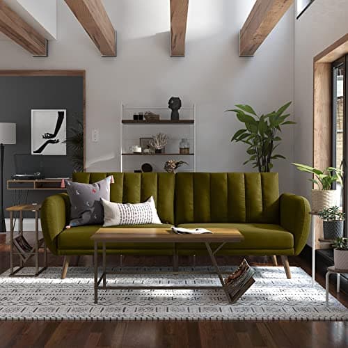 Novogratz Brittany 82 Inch Green Futon Sofa Bed