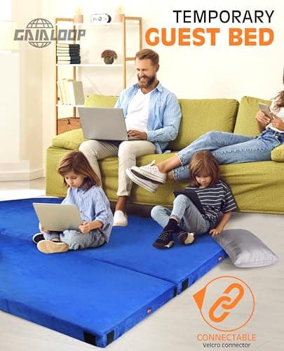 GAIALOLOP 3 Inch Thick Memory Foam Camping Mattress Pad GlampingPortable Futon Mat