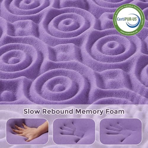 Mattress Topper for Twin Size Bed - 2 Inch Gel Memory Foam - Lavender