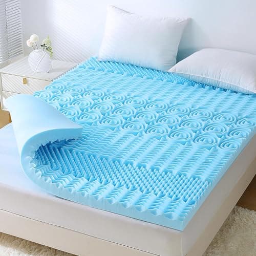 Cooling Gel Infused Memory Foam Mattress Topper - Queen Size, CertiPUR-US Certified