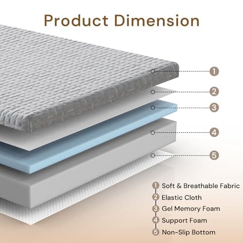 Tri-Fold 4 Inch Memory Foam Guest Mattress, Washable Cover, Non-Slip, Twin Size, Grey