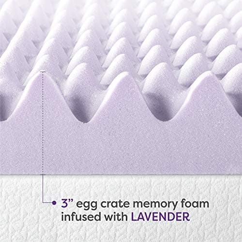 Best Price 3 Inch Egg Crate Memory Foam Mattress Topper with Lavender Infusion, CertiPUR-US Certified, Twin XL