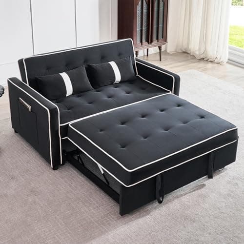 3 in 1 Pull-Out Sofa Bed with Adjustable Backrest - Grey