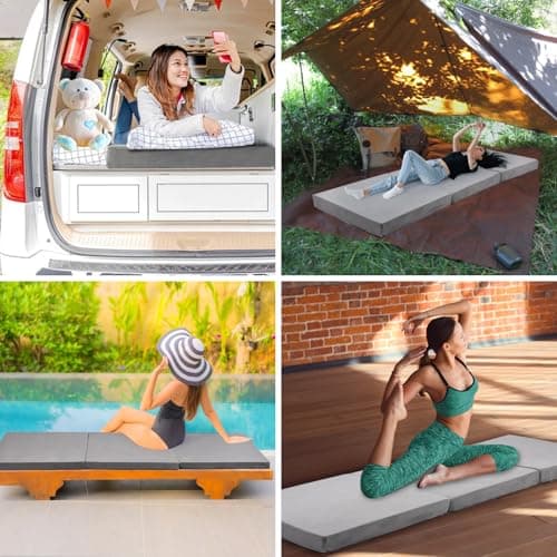 Portable Memory Foam Mattress, Soft & Waterproof, 71"x24"x3", Camping & Travel Mat