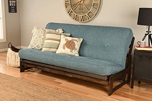 Linen Futon Cover for 6-8 Inch Mattresses - Full Size (Aqua)