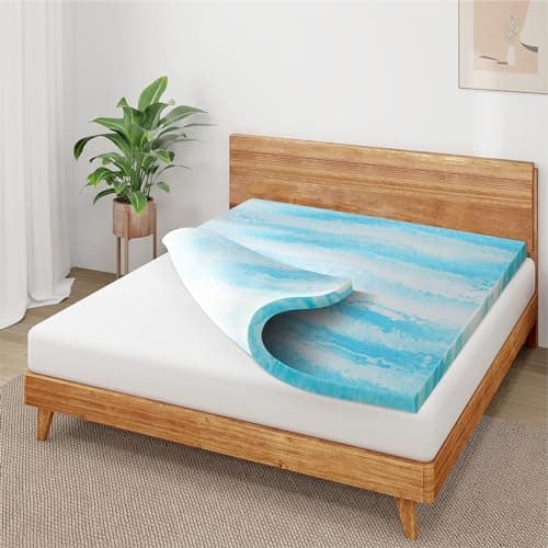 2 Inch Memory Foam Mattress Topper for Twin Size Bed, Cooling Gel Infused Pad for Back Pain Relief - CertiPUR-US Certified