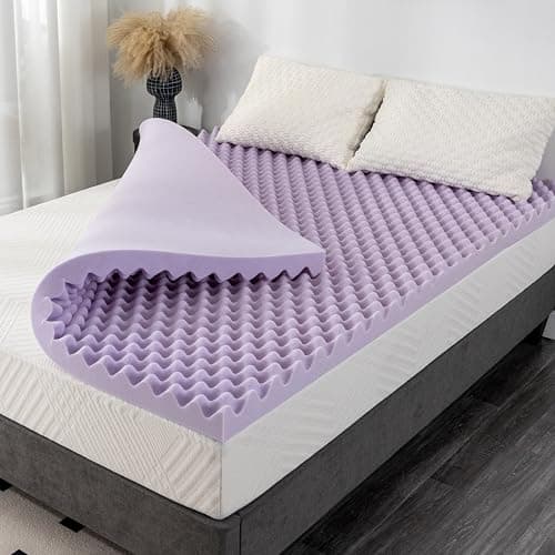 2 Lavender Scented Gel Memory Foam Mattress Topper for Pressure Relief - Full Size