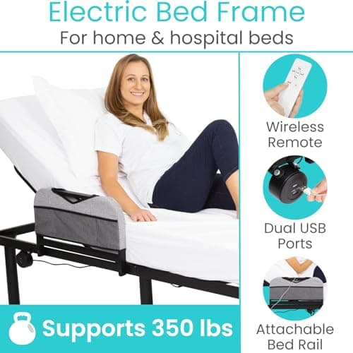 Vive Heavy Duty Twin Bed Base with Remote Adjust & USB Ports
