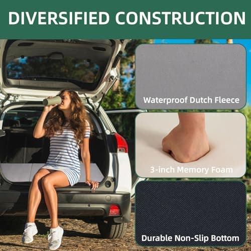 Portable Memory Foam Mattress, Soft & Waterproof, 71"x24"x3", Camping & Travel Mat