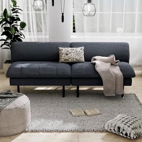 70" Multi-Function Futon Couch, Recliner with Adjustable Backrest, Grey