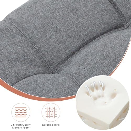 MUUEGM Grey Convertible Futon Sofa Bed, Memory Foam, Adjustable Armrest & Backrest