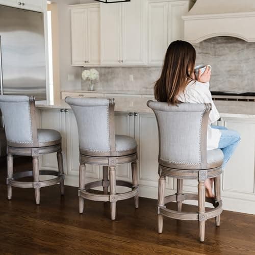 Maven Lane Reclaimed Oak & Ash Grey Swivel Bar Stool
