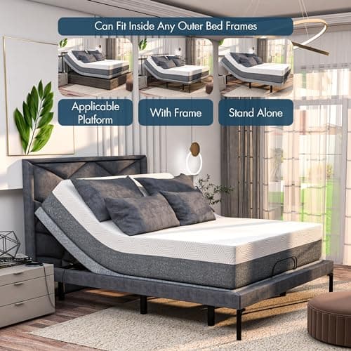 Elite King Size Adjustable Bed with Massage and Zero Gravity Mode