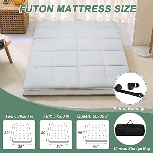 LILYPELLE Japanese Foldable Floor Mattress Futon & Tatami Mat Twin