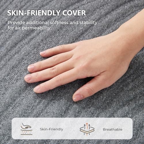 Sweetnight Portable 4 Inch Trifold Mattress with Breathable Cover - Travel & Camping Grey Queen