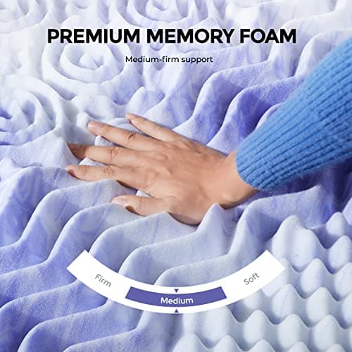Dreamsmith Cooling Gel Memory Foam Twin Mattress Topper, 2" 7-Zone Pressure Relief