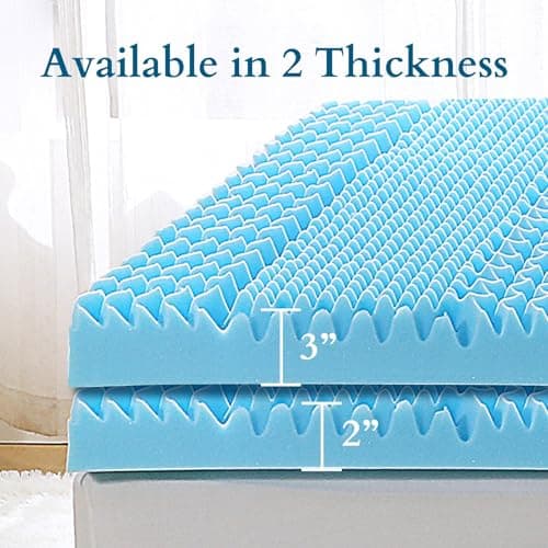 Cooling Gel Infused Memory Foam Mattress Topper - Queen Size, CertiPUR-US Certified