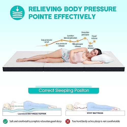 Certified 4 Inch Memory Foam Mattress Topper for Camping and Guest Rooms