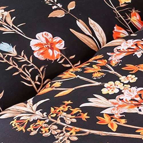 MAXYOYO Navy Floral Japanese Foldable Futon Mattress Twin Size