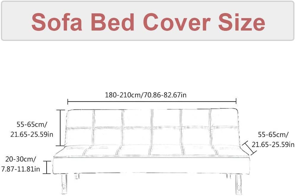 ELEOPTION Full Size Stretch Slipcover for Armless Sofa Bed Black/White