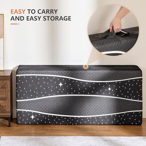 Sweetnight Tri-fold 4 Inch Dual-layer Foam Mattress | Removable 500G Fine Fiber Cover | Camping, RV & Home