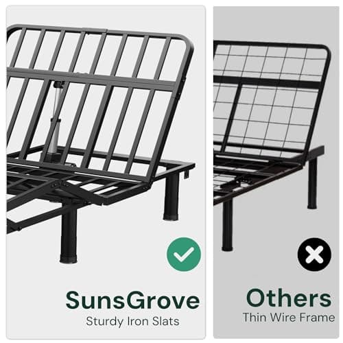 SunsGrove Queen Adjustable Bed Frame with Wireless Remote and Memory Pre-Sets