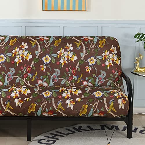 OctoRose Brown Linen 3-Sided Zipper Futon Couch Cover (Full Size)