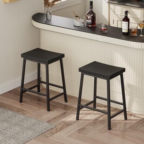 Industrial Style Bar Stools Set of 2, Counter Height, Greige BAHG0801