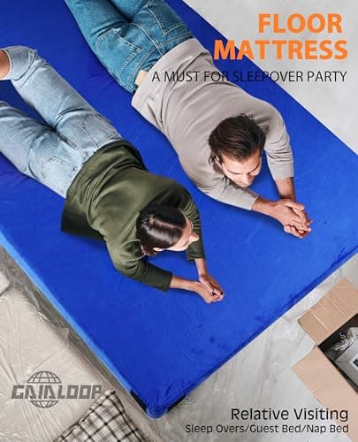 GAIALOLOP 3 Inch Thick Memory Foam Camping Mattress Pad GlampingPortable Futon Mat