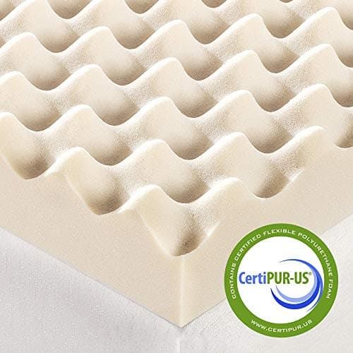 Copper Infused 3 Inch Egg Crate Memory Foam Mattress Topper, King, CertiPUR-US Certified, Best Price Beige