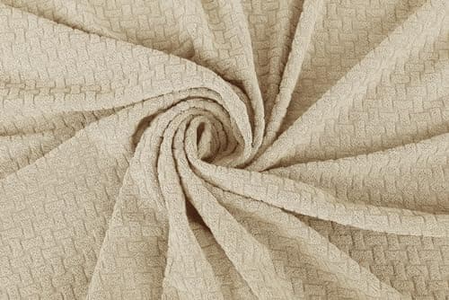 Stretch Futon Cover - Armless Sofa Slipcover - Non Slip Spandex - Soft Elastic Bands - Light Gray and White