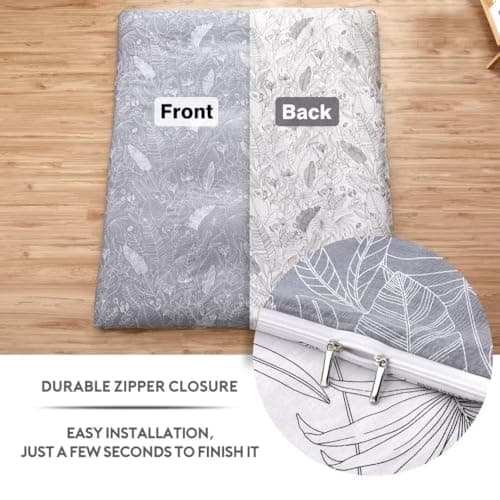 100% Cotton Zippered Futon Cover, Super Soft & Machine Washable Twin/Full/Queen