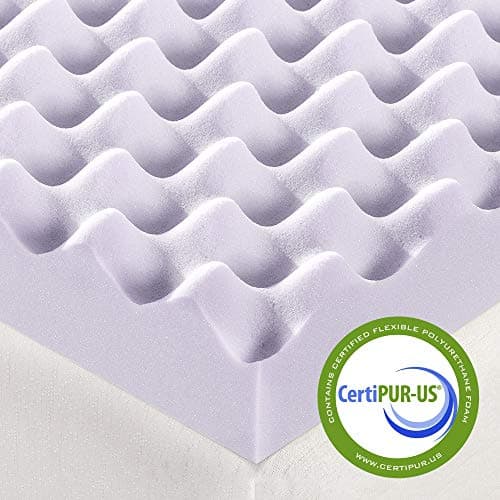 Best Price 3 Inch Egg Crate Memory Foam Mattress Topper with Lavender Infusion, CertiPUR-US Certified, Twin XL