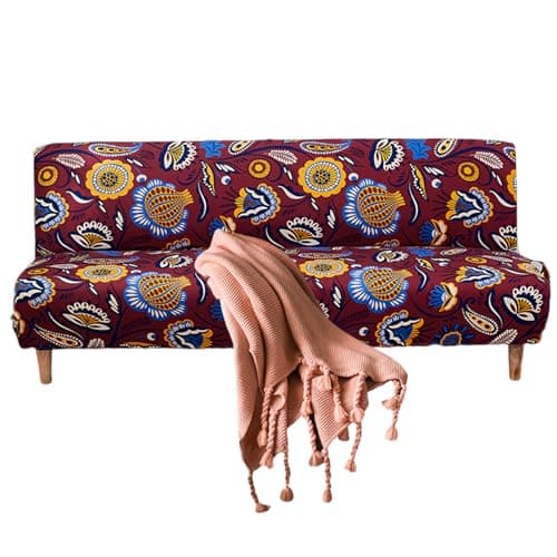 Armless Futon Couch Cover with Elastic Bottom